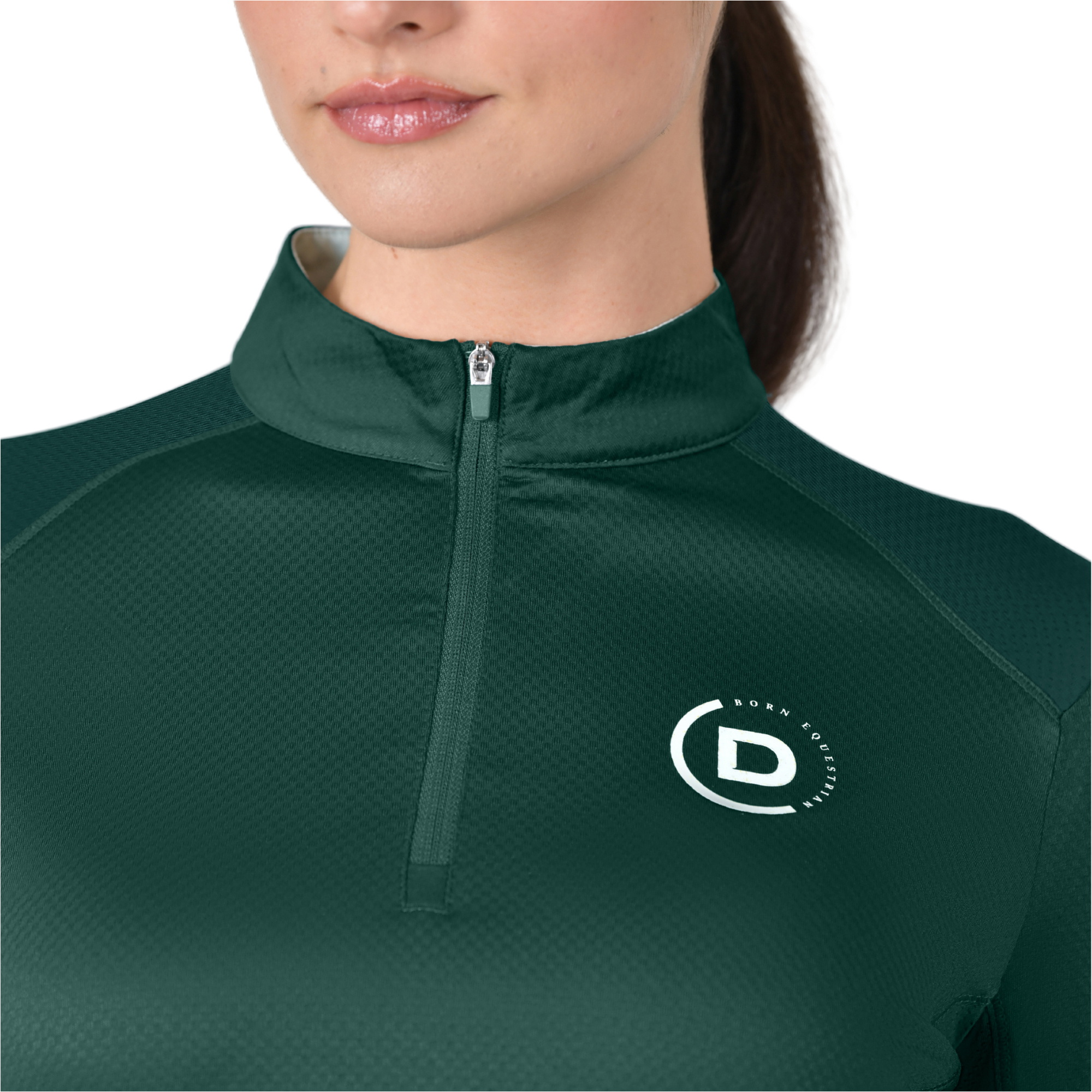 2025 Dublin Femmes à Respiration Longue Manche Équitation Top 1027709 - Dark Emerald Green